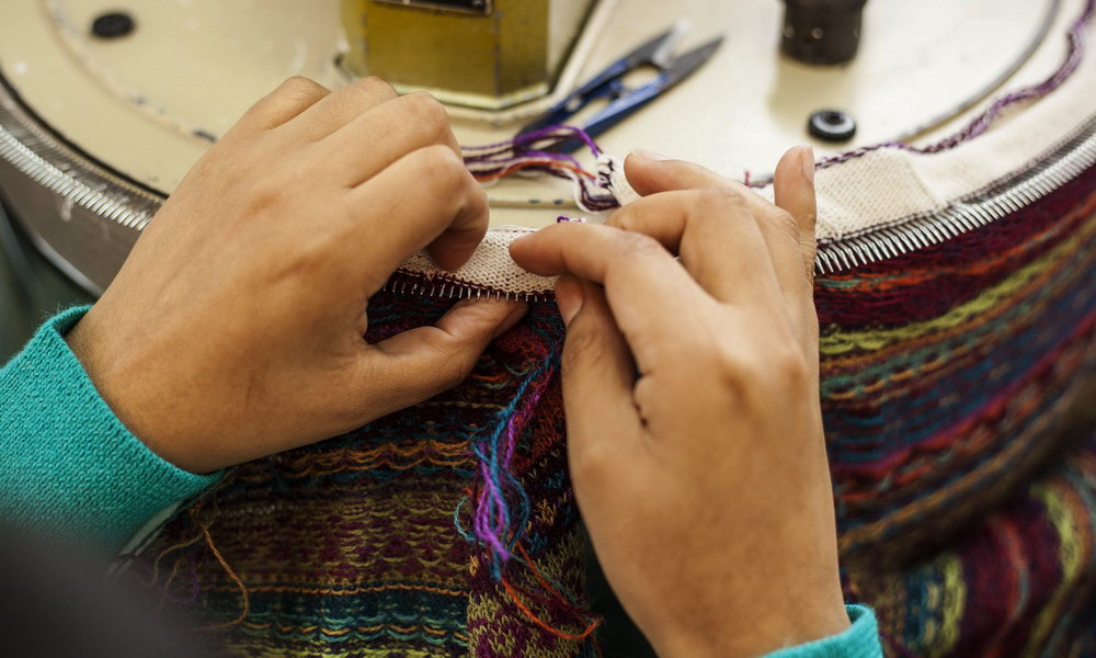 Ana collaborates with a team of twenty artisans to create her knitwear
